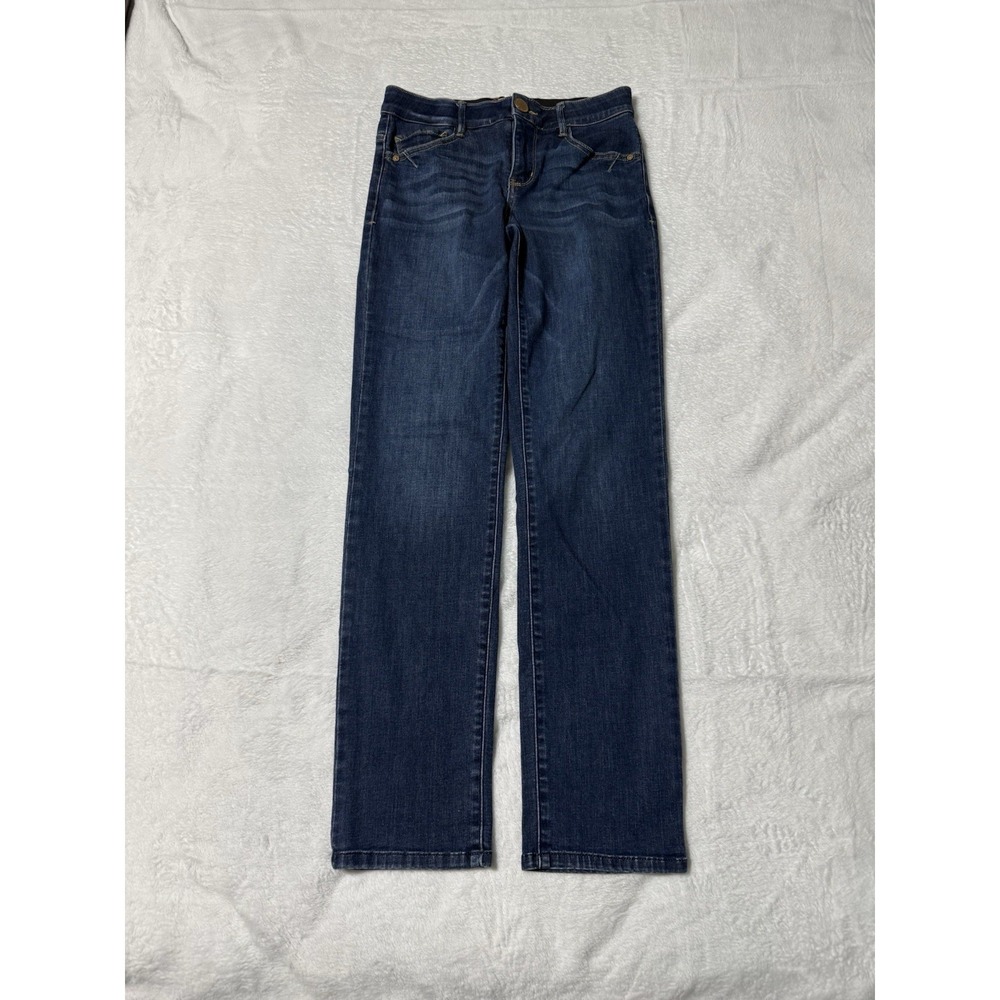 Democracy Jeans Womens Size 2 Blue Mid Rise Straight Denim Stretch 27x29.5